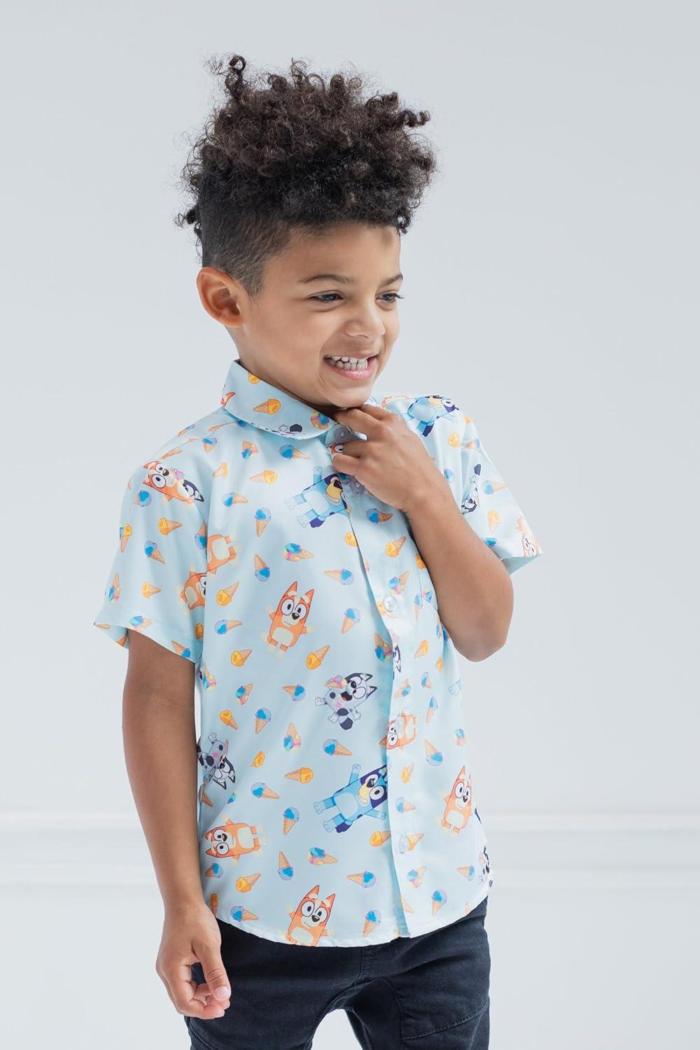 imageBluey Bingo Hawaiian Button Down Dress Shirt Toddler to Big KidBluey Bingo Ice Cream