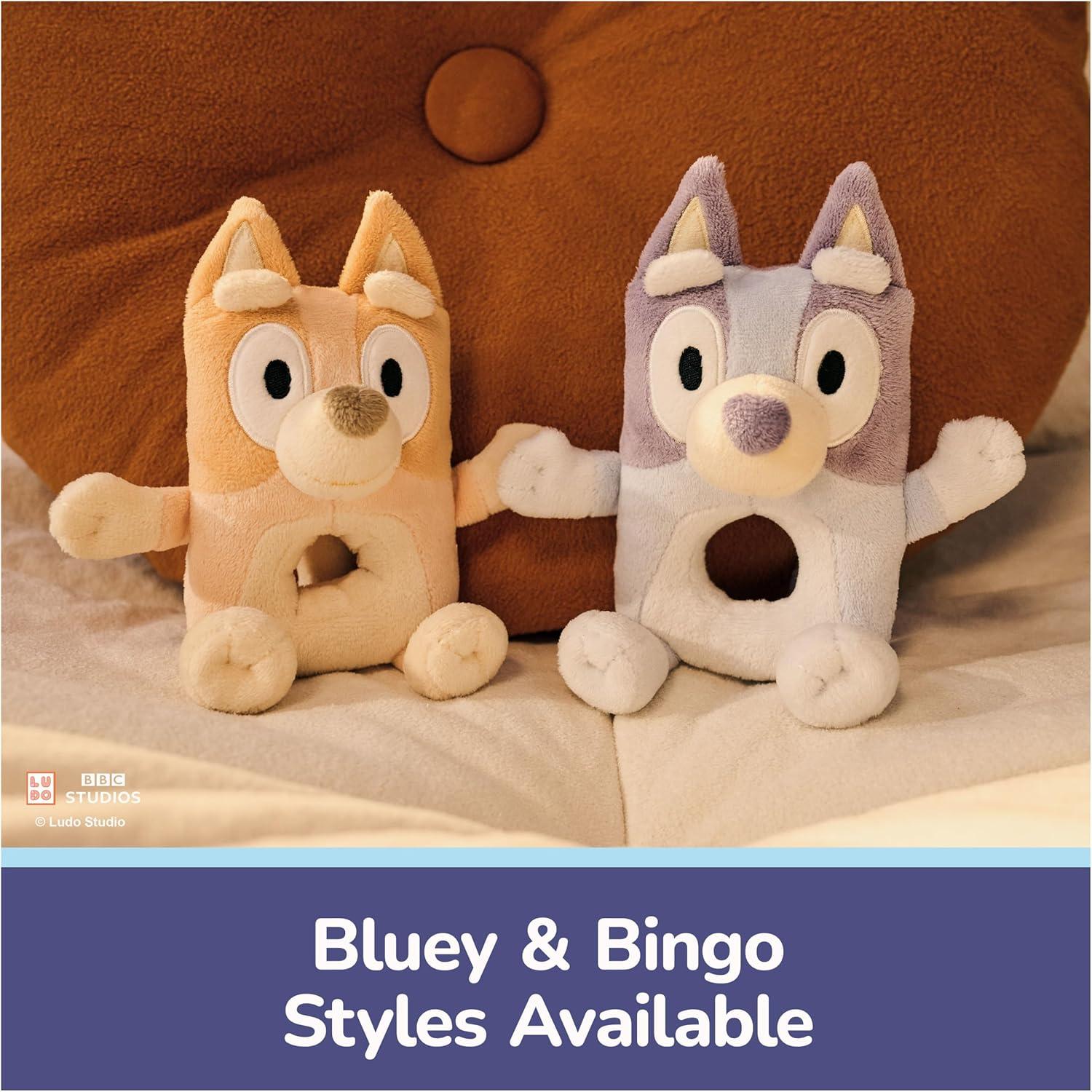 imageGUND Official Bingo Plush Ring Rattle Bluey Baby Rattle Sensory Toy for Babies Orange 6