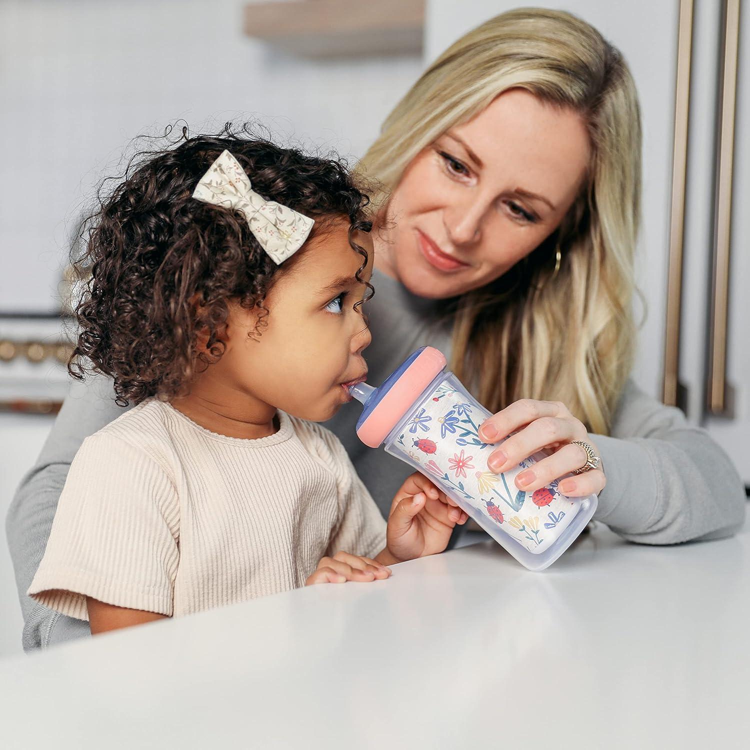 imageThe First Years Bluey Insulated Straw Cup Bluey Sippy Cups with Straw Kids Water Bottles 9 Oz 2 Count Ages 9 Months and Up676 Ounces