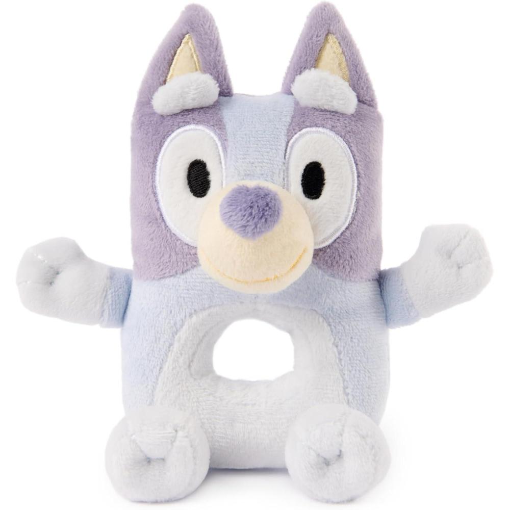 imageGUND Official Bluey Plush Ring Rattle Bluey Baby Rattle Sensory Toy for Babies Blue 6