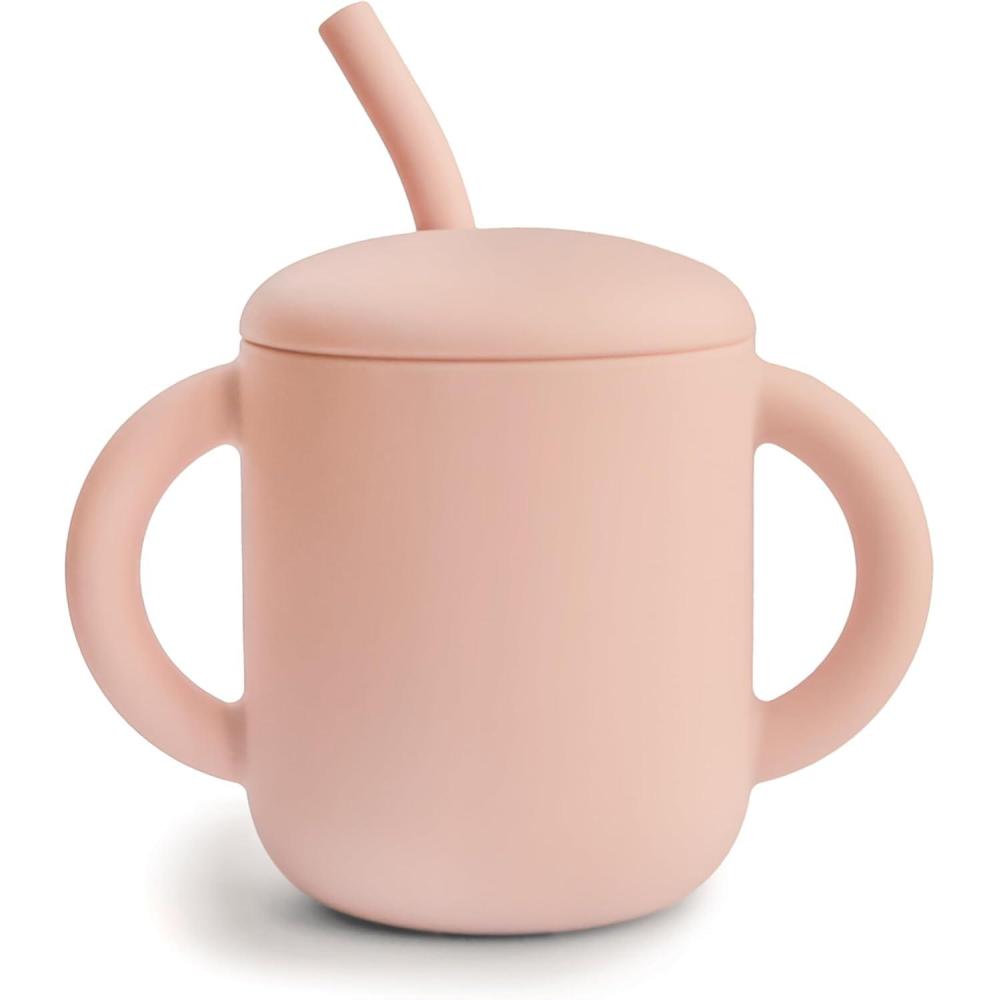imagemushie x Bluey 100 Silicone Training Cup amp Straw for Toddlers 6 Months Bluey SageBlush