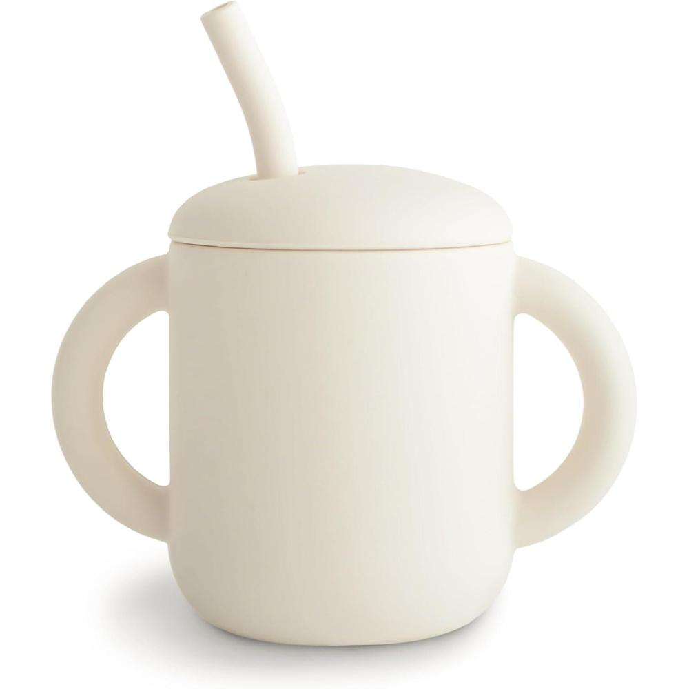 imagemushie x Bluey 100 Silicone Training Cup amp Straw for Toddlers  6 Months Bluey SageIvory