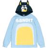 Bluey Bingo Dad Mom Fleece Matching Family Cosplay Pullover Hoodie Infant to Little Kid(Blue  Bandit Dad)
