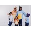 Bluey Bingo Dad Mom Fleece Matching Family Cosplay Pullover Hoodie Infant to Little Kid(Blue  Bandit Dad)