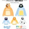 Bluey Bingo Dad Mom Fleece Matching Family Cosplay Pullover Hoodie Infant to Little Kid(Orange  Chilli Mom)