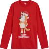 Bluey Christmas Matching Family Long Sleeve T-Shirt Toddler to Adult(Red / Mom)