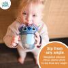 The First Years Bingo Weighted Straw Cup – Spill Proof Toddler Straw Cups with Flip Top Cover – Bluey Cups for Everyday Sipping – Toddler Feeding Supplies – 7 Ounce – Ages 6 Months and Up(Stitch)
