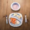The First Years Bluey 4-Piece Place Setting – BPA Free Dishwasher Safe Toddler Dinnerware Set with Divided Plate, Bowl, Fork, Spoon – Multicolor(Bluey)