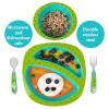 The First Years Bluey 4-Piece Place Setting – BPA Free Dishwasher Safe Toddler Dinnerware Set with Divided Plate, Bowl, Fork, Spoon – Multicolor(Cocomelon)