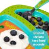 The First Years Bluey 4-Piece Place Setting – BPA Free Dishwasher Safe Toddler Dinnerware Set with Divided Plate, Bowl, Fork, Spoon – Multicolor(Cocomelon)