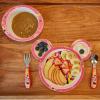 The First Years Bluey 4-Piece Place Setting – BPA Free Dishwasher Safe Toddler Dinnerware Set with Divided Plate, Bowl, Fork, Spoon – Multicolor(Disney Minnie Mouse)