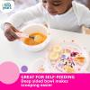 The First Years Bluey 4-Piece Place Setting – BPA Free Dishwasher Safe Toddler Dinnerware Set with Divided Plate, Bowl, Fork, Spoon – Multicolor(Disney Minnie Mouse and Daisy Duck Dinnerware Set)