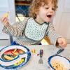 The First Years Bluey 4-Piece Place Setting – BPA Free Dishwasher Safe Toddler Dinnerware Set with Divided Plate, Bowl, Fork, Spoon – Multicolor(Disney/Pixar Cars)