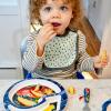 The First Years Bluey 4-Piece Place Setting – BPA Free Dishwasher Safe Toddler Dinnerware Set with Divided Plate, Bowl, Fork, Spoon – Multicolor(Disney/Pixar Cars)