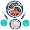 The First Years Bluey 4-Piece Place Setting – BPA Free Dishwasher Safe Toddler Dinnerware Set with Divided Plate, Bowl, Fork, Spoon – Multicolor(Disney/Pixar Cars)