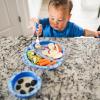The First Years Bluey 4-Piece Place Setting – BPA Free Dishwasher Safe Toddler Dinnerware Set with Divided Plate, Bowl, Fork, Spoon – Multicolor(Spidey and His Amazing Friends)