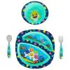 The First Years Bluey 4-Piece Place Setting – BPA Free Dishwasher Safe Toddler Dinnerware Set with Divided Plate, Bowl, Fork, Spoon – Multicolor(Baby Shark)