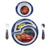 The First Years Bluey 4-Piece Place Setting – BPA Free Dishwasher Safe Toddler Dinnerware Set with Divided Plate, Bowl, Fork, Spoon – Multicolor(Disney/Pixar Cars)