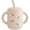 mushie x Bluey 100% Silicone Training Cup & Straw for Toddlers | 6 Months+ (Bluey Sage)(Bees)