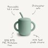 mushie x Bluey 100% Silicone Training Cup & Straw for Toddlers | 6 Months+ (Bluey Sage)(Lilac Flowers)