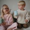 mushie x Bluey 100% Silicone Training Cup & Straw for Toddlers | 6 Months+ (Bluey Sage)(Powder Blue)