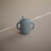 mushie x Bluey 100% Silicone Training Cup & Straw for Toddlers | 6 Months+ (Bluey Sage)(Powder Blue)