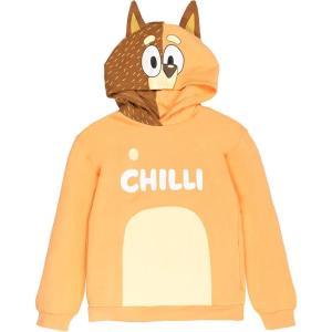 Bluey Bingo Dad Mom Fleece Matching Family Cosplay Pullover Hoodie Infant to Little Kid(Orange  Chilli Mom)