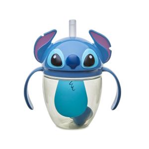 The First Years Bingo Weighted Straw Cup – Spill Proof Toddler Straw Cups with Flip Top Cover – Bluey Cups for Everyday Sipping – Toddler Feeding Supplies – 7 Ounce – Ages 6 Months and Up(Stitch)
