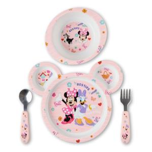 The First Years Bluey 4-Piece Place Setting – BPA Free Dishwasher Safe Toddler Dinnerware Set with Divided Plate, Bowl, Fork, Spoon – Multicolor(Disney Minnie Mouse and Daisy Duck Dinnerware Set)
