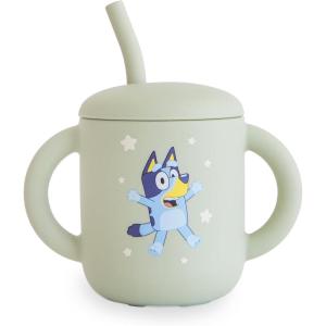 mushie x Bluey 100% Silicone Training Cup & Straw for Toddlers | 6 Months+ (Bluey Sage)(Bluey Sage)