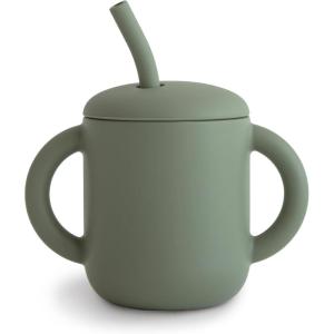 mushie x Bluey 100% Silicone Training Cup & Straw for Toddlers | 6 Months+ (Bluey Sage)(Dried Thyme)