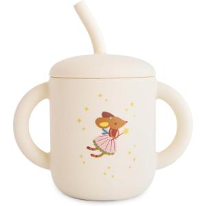 mushie x Bluey 100% Silicone Training Cup & Straw for Toddlers | 6 Months+ (Bluey Sage)(Fairy Mice)