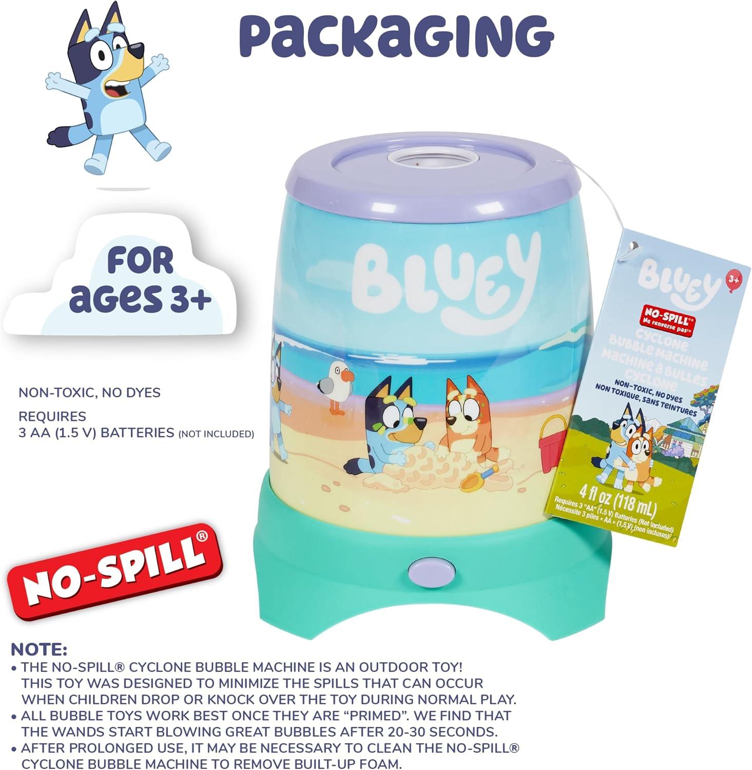 imageBLUEY Cyclone NO Spill Bubble Machine Bluey Toy for Baby Toddlers and Kids Includes Non Toxic Bubble SolutionBluey