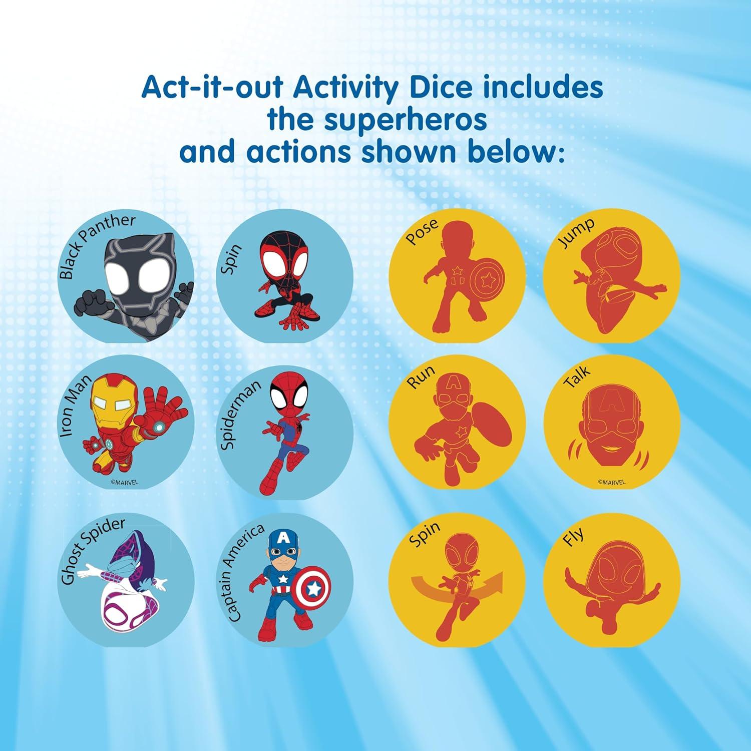 imageBLUEY Wackadoo Dice Imagination Act Out the Action Game Family Game Night for All Ages Creative and Engaging Fun for All Featuring Bluey and Bingo with 36 unique and silly combinationsSPIDEY AND FRIENDS