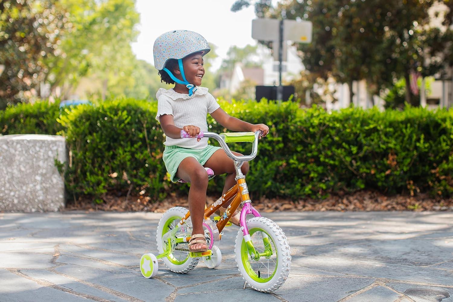 imageBluey 12 Inch Kids Bike by Dynacraft for Boys and Girls with Training Wheels Coaster Brake Sturdy Frame Easy Assembly Fun Bluey Design Beginner Toddler BicyclePink