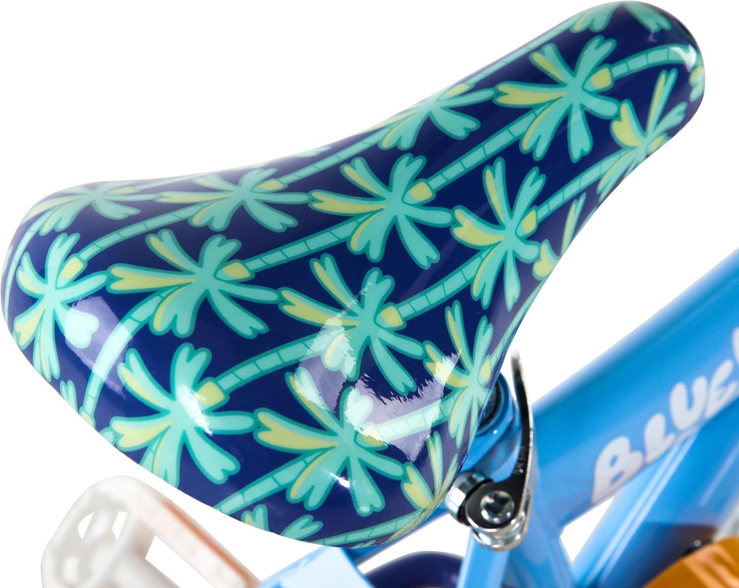 imageBluey 12 Inch Kids Bike by Dynacraft for Boys and Girls with Training Wheels Coaster Brake Sturdy Frame Easy Assembly Fun Bluey Design Beginner Toddler BicycleLight Blue