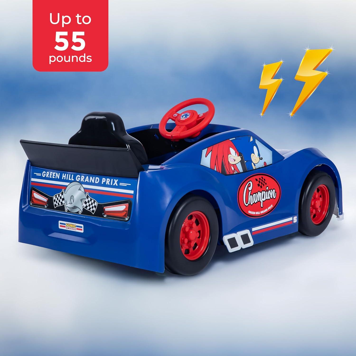 imageBluey 6V Ride On Car for Toddlers Interactive Electric Car for Kids with Sound Effects amp Music Riding Toy for Boys amp Girls Includes 6V Rechargeable Battery amp ChargerSonic The Hedgehog