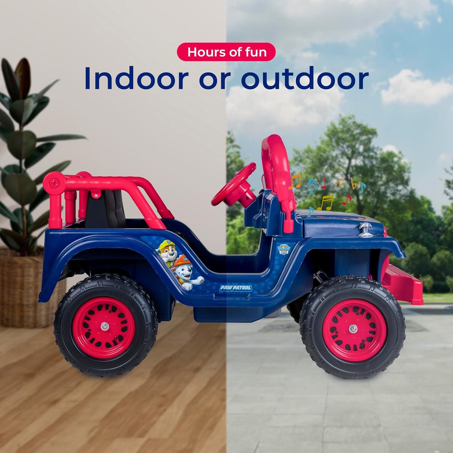 imageBluey 6V Ride On Car for Toddlers Interactive Electric Car for Kids with Sound Effects amp Music Riding Toy for Boys amp Girls Includes 6V Rechargeable Battery amp ChargerPaw Patrol