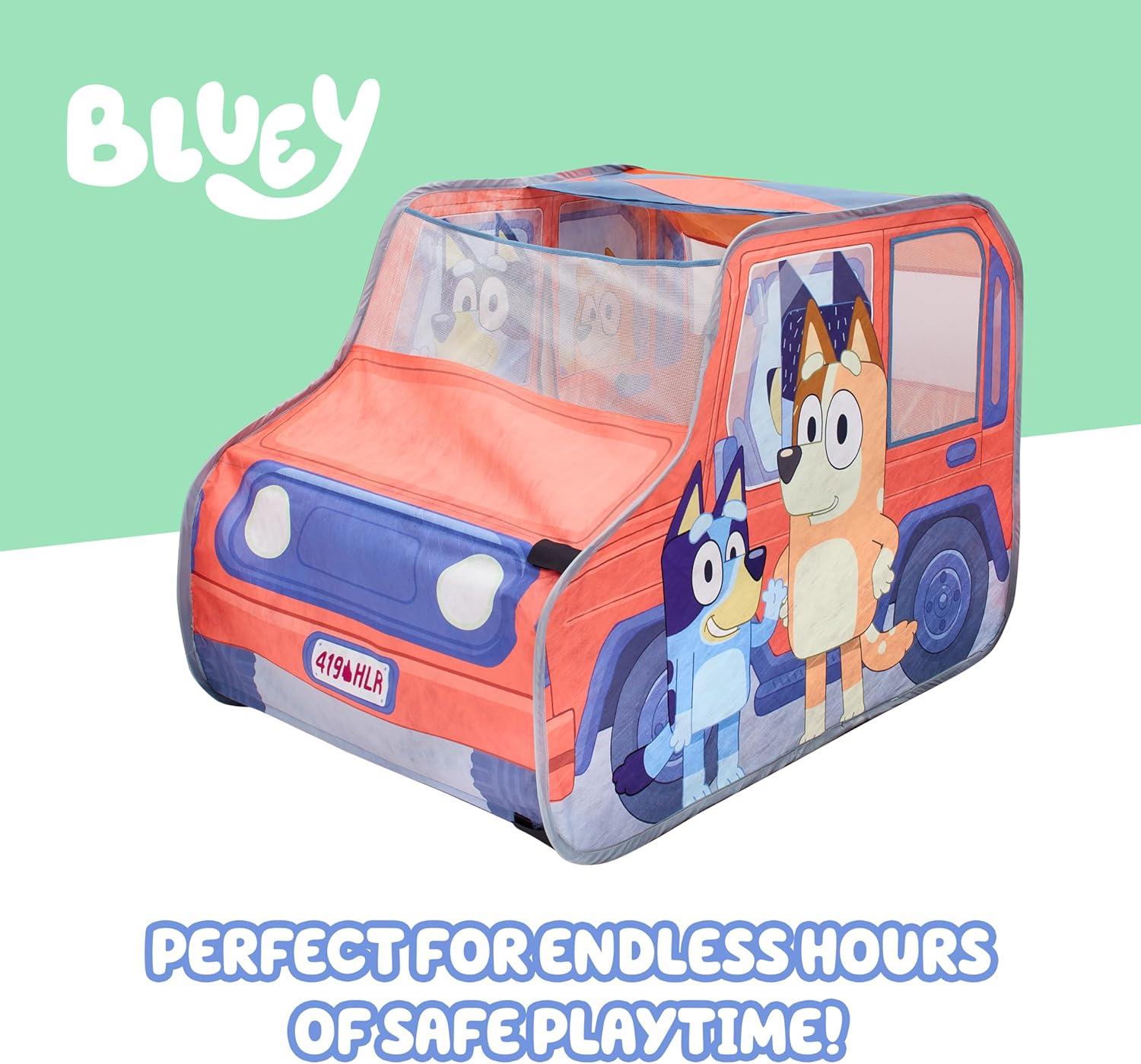 imageBluey Heeler 4WD PopUp Tent for Kids Easy Storage Pop Up Play Tent with Door Windscreen amp Peep Window Outdoor Toddler Playhouse for Ages 2Heeler 4WD Pop Up Play Tent