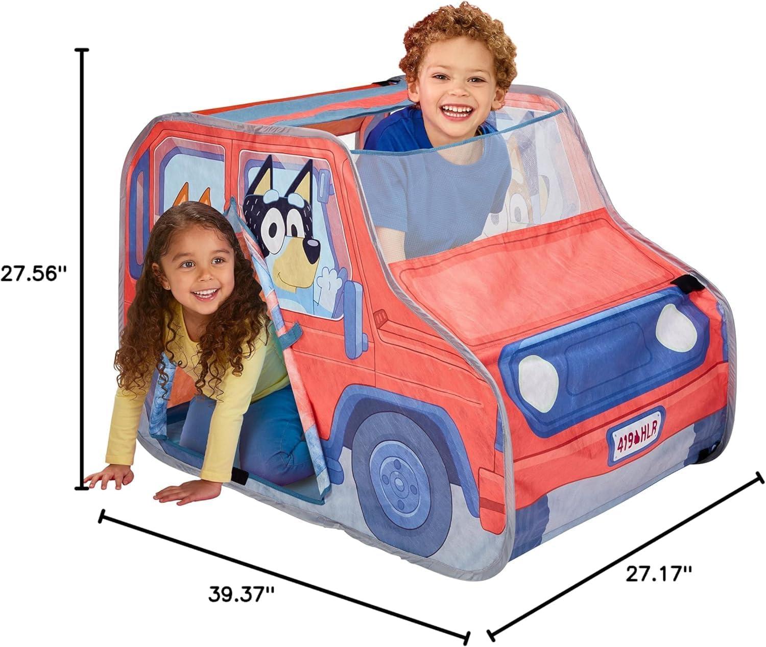 imageBluey Heeler 4WD PopUp Tent for Kids Easy Storage Pop Up Play Tent with Door Windscreen amp Peep Window Outdoor Toddler Playhouse for Ages 2Heeler 4WD Pop Up Play Tent
