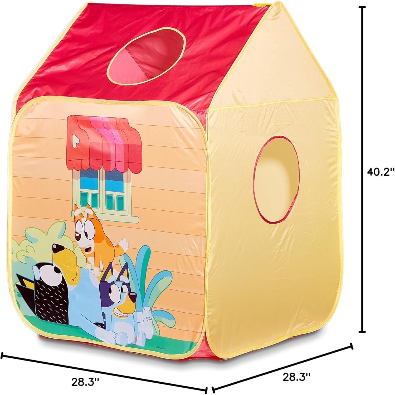 imageBluey Heeler 4WD PopUp Tent for Kids Easy Storage Pop Up Play Tent with Door Windscreen amp Peep Window Outdoor Toddler Playhouse for Ages 2Play Tent
