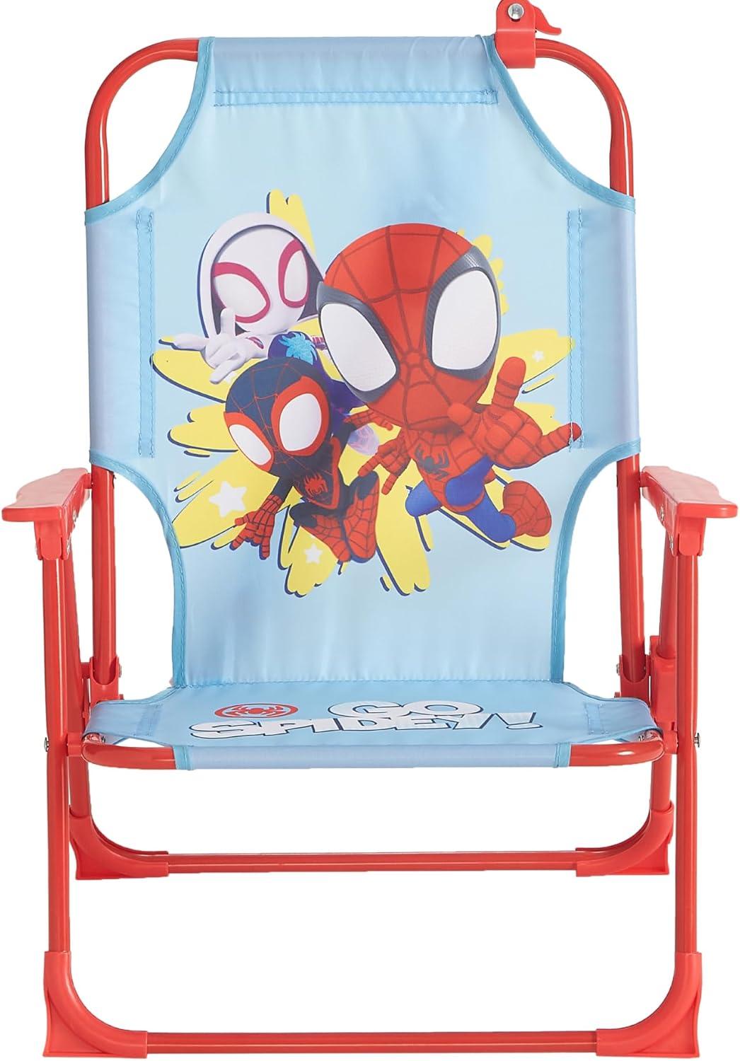 imageIdea Nuova Bluey Kids Outdoor Folding Beach Chair with UmbrellaPortable Camp Chair for Ages 3 Lightweight amp Compact for Beach Camping and BackyardSpidey and His Amazing Friends