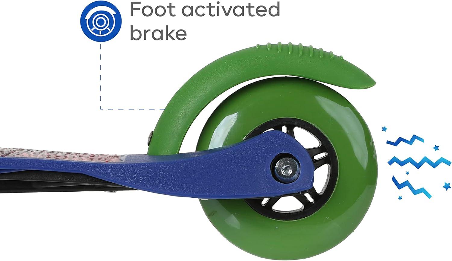 imageSelf Balancing Kick Scooter with Light Up Wheels Extra Wide Deck 3 Wheel Platform Foot Activated Brake 75 lbs Limit Kids amp Toddlers Girls or Boys for Ages 3 and UpPJ Mask