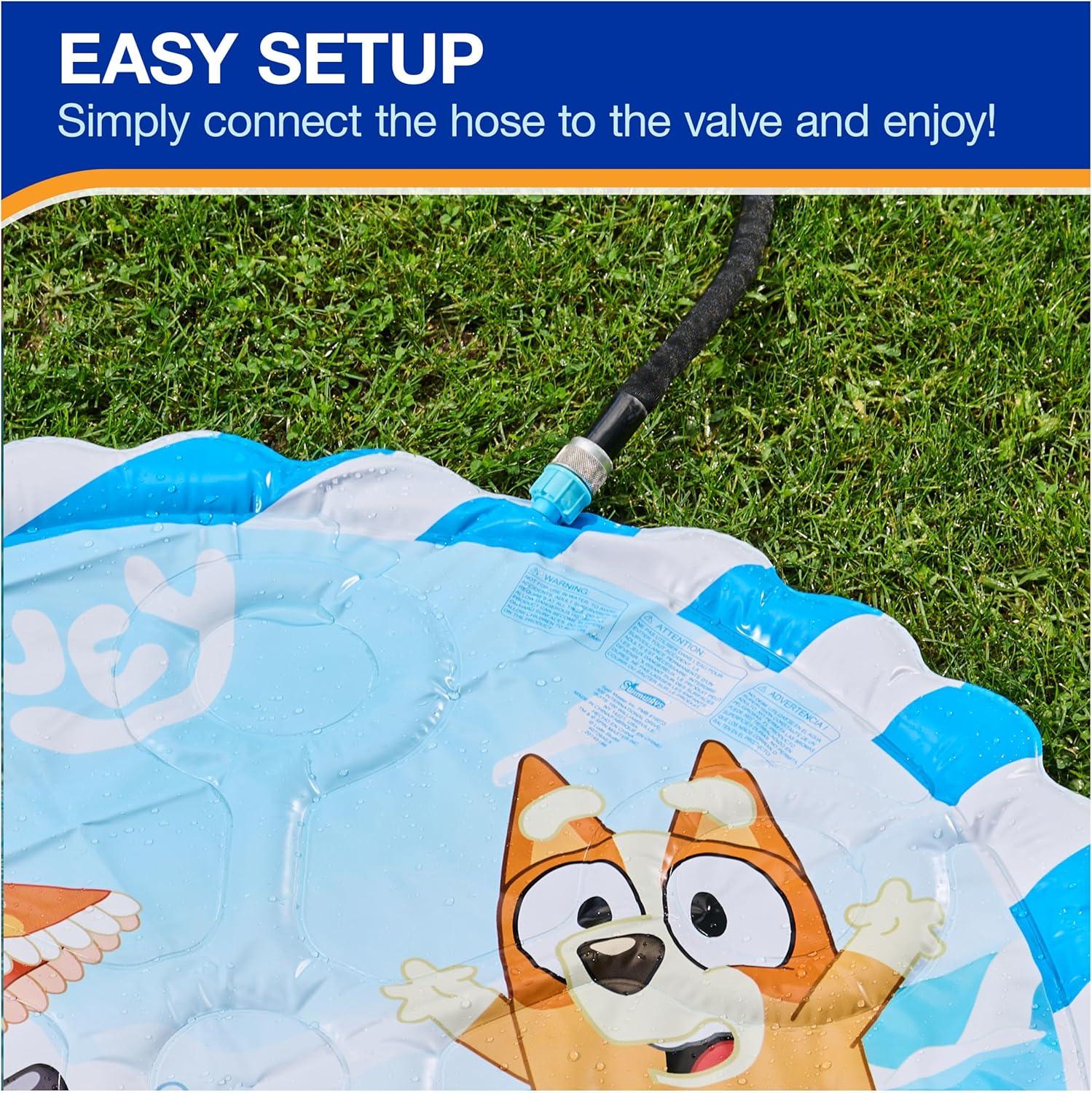 imageSwimWays Bluey Splash Mat Kids Splash Pad Outdoor Toys Bluey Party Supplies and Water Toys for Kids Ages 1 amp Up