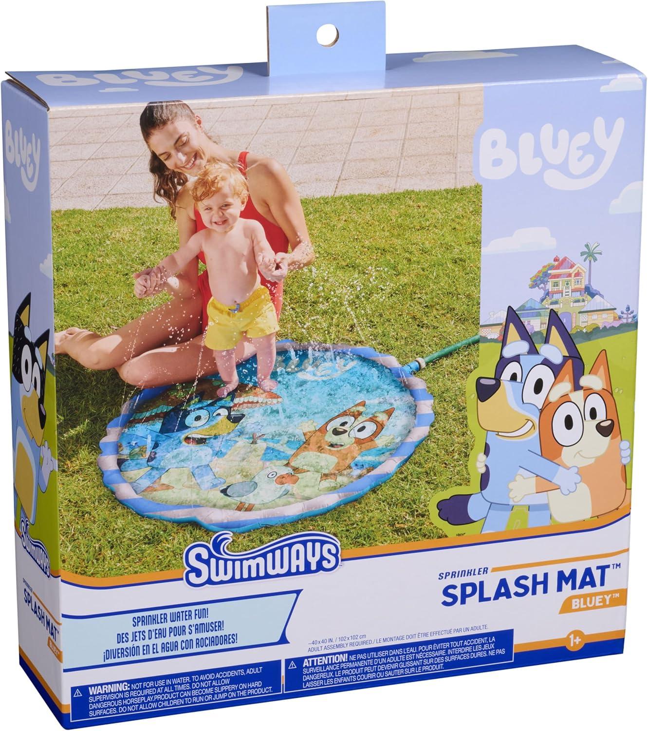 imageSwimWays Bluey Splash Mat Kids Splash Pad Outdoor Toys Bluey Party Supplies and Water Toys for Kids Ages 1 amp Up