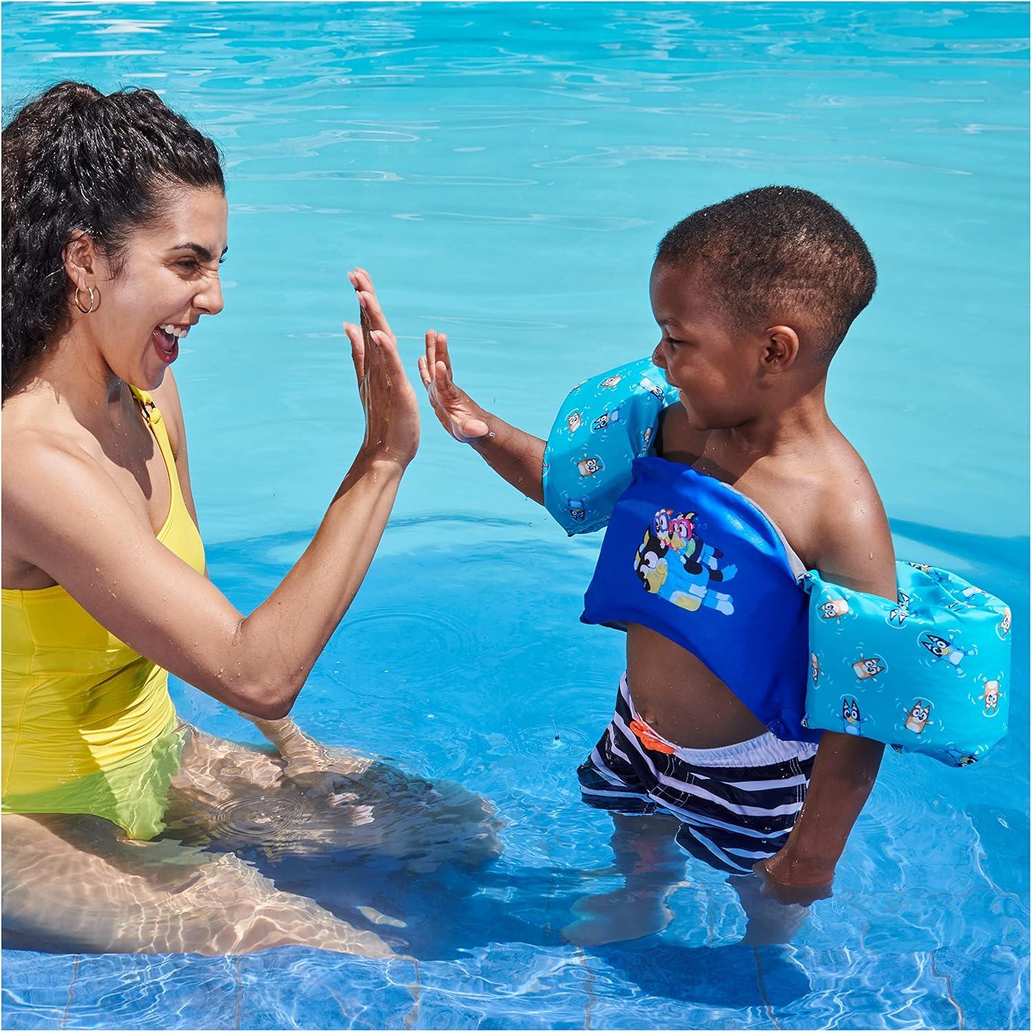 imageSwimWays Swim Trainer US Coast Guard Approved Life Vest Kids Swim VestBluey
