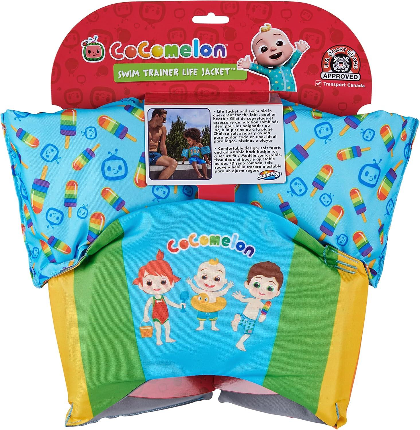 imageSwimWays Swim Trainer US Coast Guard Approved Life Vest Kids Swim VestCocomelon