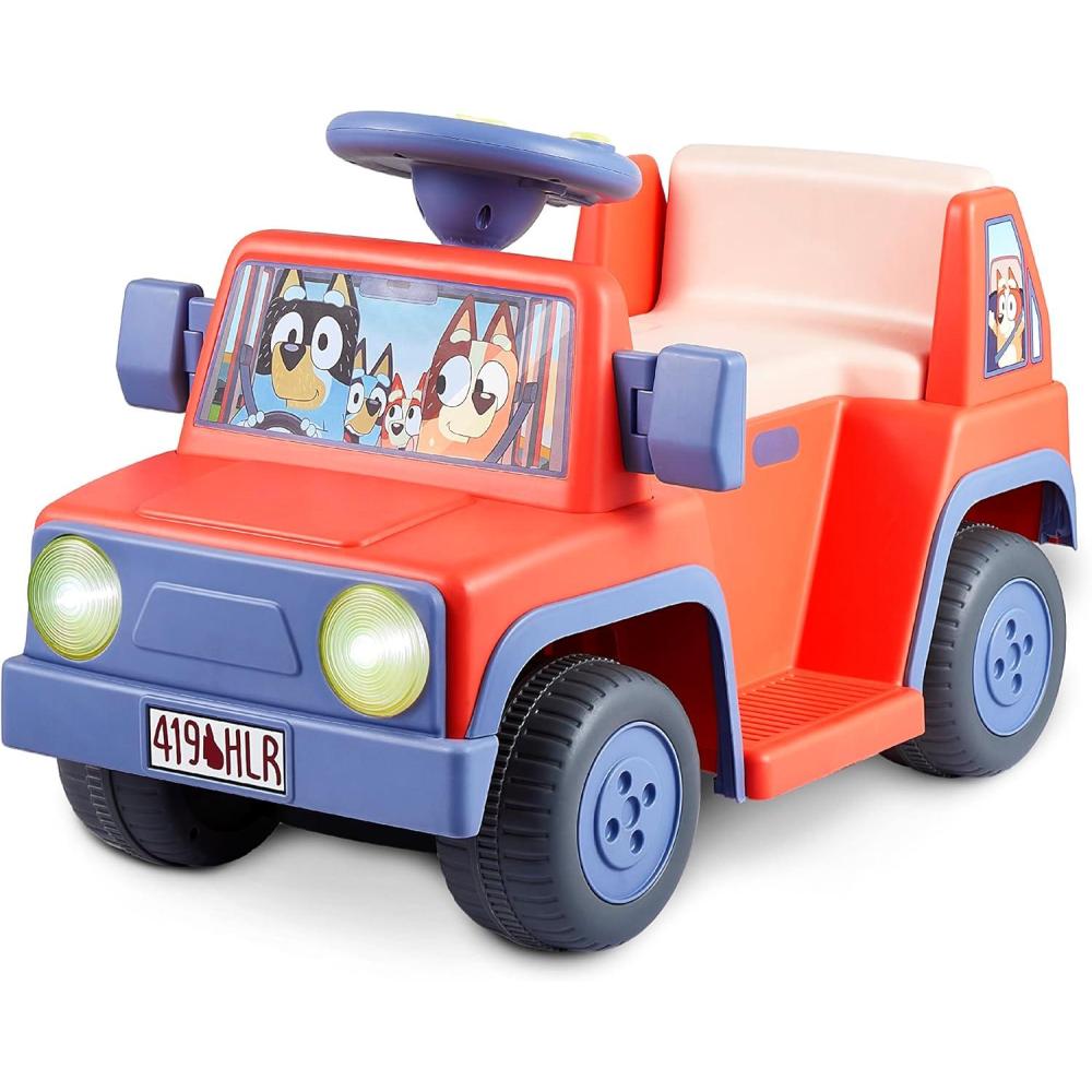 imageBluey 6V Ride On Car for Toddlers  Interactive Electric Car for Kids with Sound Effects amp Music Riding Toy for Boys amp Girls Includes 6V Rechargeable Battery amp ChargerBluey