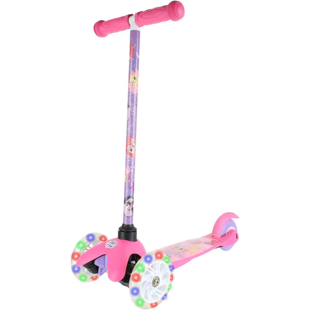 imageSelf Balancing Kick Scooter with Light Up Wheels Extra Wide Deck 3 Wheel Platform Foot Activated Brake 75 lbs Limit Kids amp Toddlers Girls or Boys for Ages 3 and UpMy Little Pony