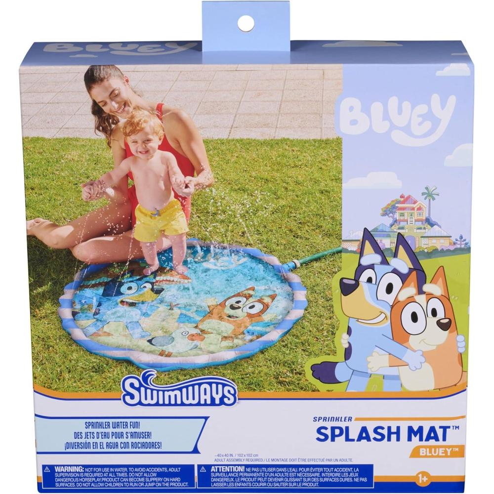 imageSwimWays Bluey Splash Mat Kids Splash Pad Outdoor Toys Bluey Party Supplies and Water Toys for Kids Ages 1 amp Up
